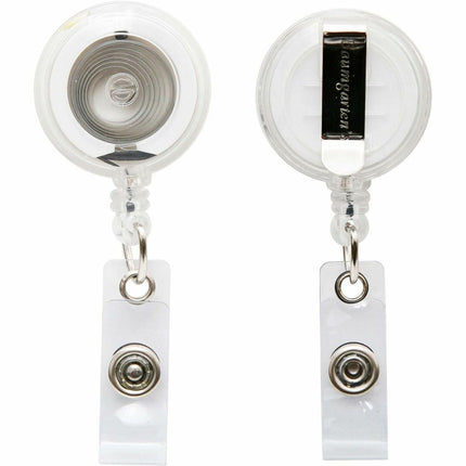 SICURIX Standard ID Badge Reel Round Belt Clip Strap Clear (68851)