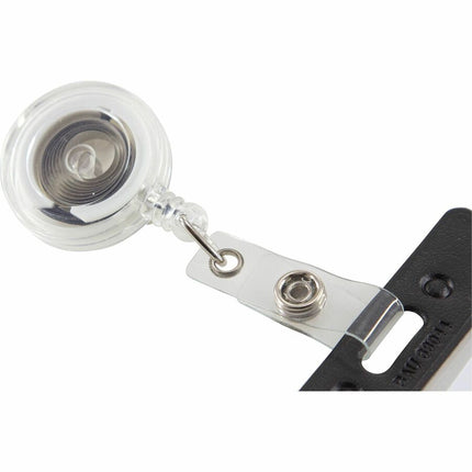 SICURIX Standard ID Badge Reel Round Belt Clip Strap Clear (68851)