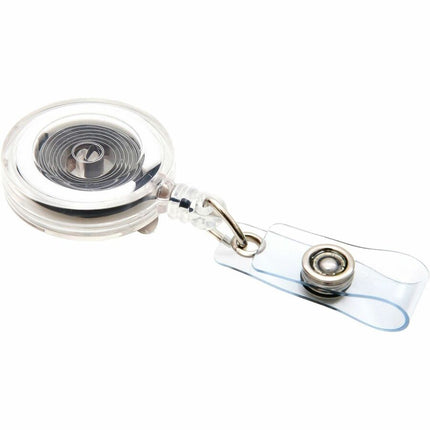 SICURIX Standard ID Badge Reel Round Belt Clip Strap Clear (68851)