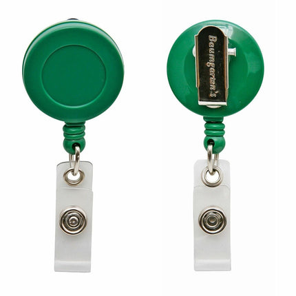 SICURIX Standard ID Badge Reel Round Swivel Spring Clip Strap Green (68846)