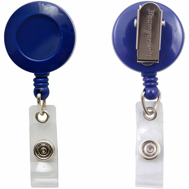 SICURIX Standard ID Badge Reel Round Swivel Spring Clip Strap Blue (68843)