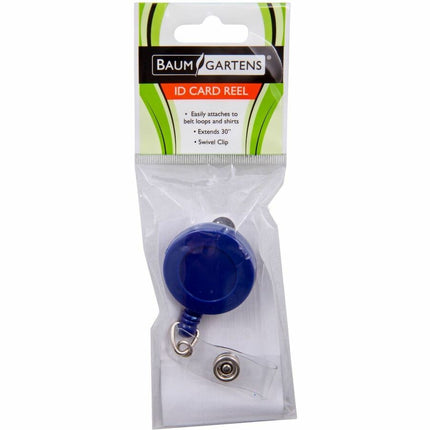 SICURIX Standard ID Badge Reel Round Swivel Spring Clip Strap Blue (68843)