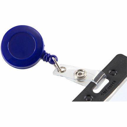 SICURIX Standard ID Badge Reel Round Swivel Spring Clip Strap Blue (68843)