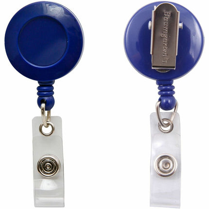 SICURIX Standard ID Badge Reel Round Swivel Spring Clip Strap Blue (68843)