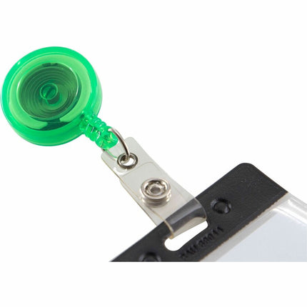 SICURIX Translucent ID Badge Reels Round Belt Clip Strap 48 Pack Assorted Colors (68850)