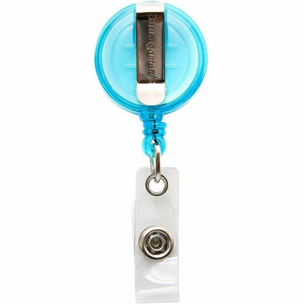 SICURIX Translucent ID Badge Reels Round Belt Clip Strap 48 Pack Assorted Colors (68850)