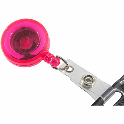 SICURIX Standard ID Badge Reel Round Belt Clip Strap Red (68854)