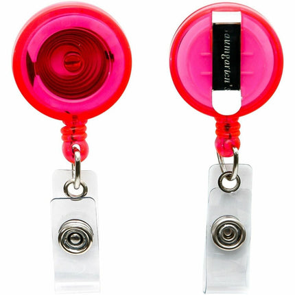 SICURIX Standard ID Badge Reel Round Belt Clip Strap Red (68854)