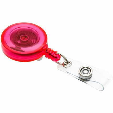 SICURIX Standard ID Badge Reel Round Belt Clip Strap Red (68854)