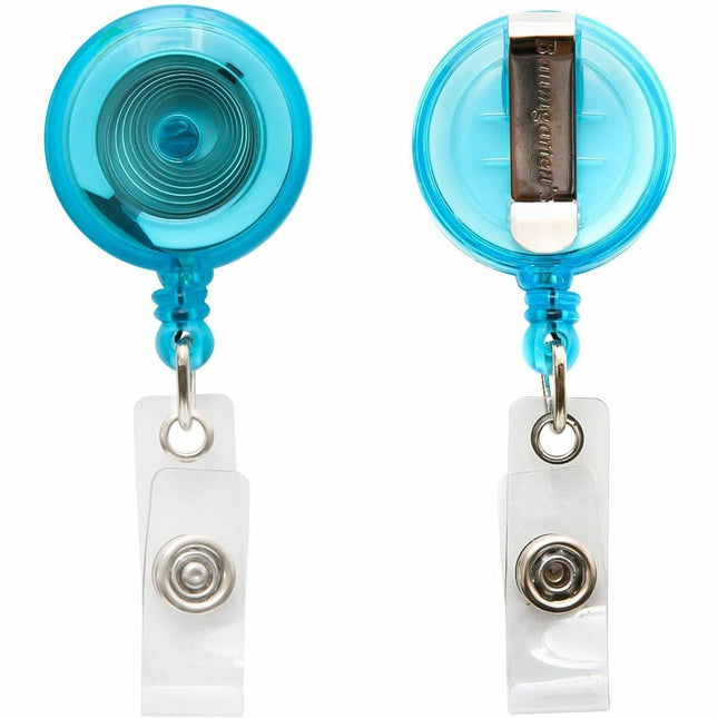 SICURIX Standard ID Badge Reel Round Belt Clip Strap Blue (68853)