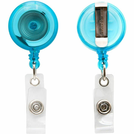 SICURIX Standard ID Badge Reel Round Belt Clip Strap Blue (68853)