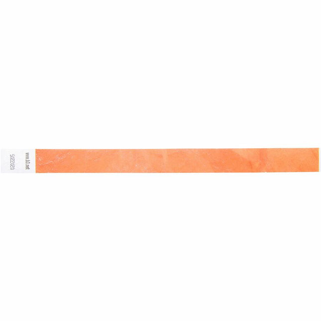 SICURIX Sequentially Numbered Security Wristbands 100 Pack ORANGE (85050)