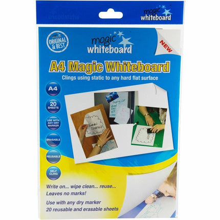 Magic Whiteboard Letter-sized 20 Sheets WHITE (8.25 x 11.75) Portable Dry-Erase Surface (MW1220)