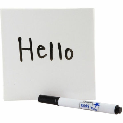 Magic Whiteboard Sticky Notes Pad WHITE 50 Sheets (4"x4") Portable Dry-Erase Surface (MW1351)