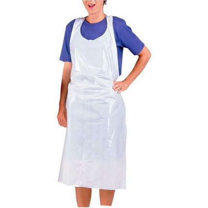 Baumgartens Bib Style Adult Disposable Aprons 100 Pack CLEAR (CP-4600)