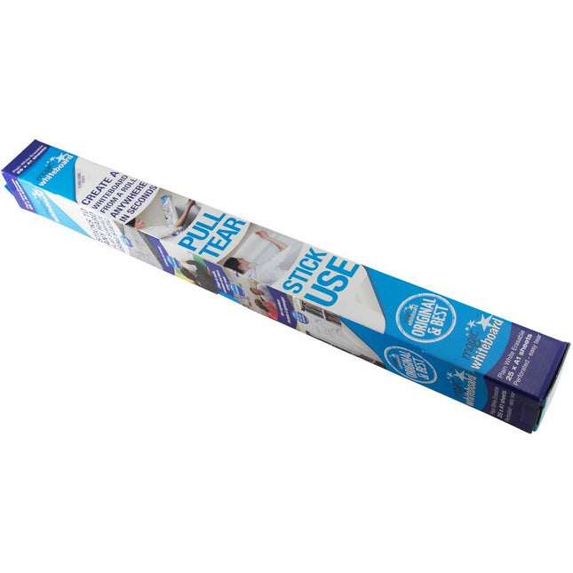 Magic Whiteboard 25 Sheet Roll WHITE (23.5” x 31.5” x 26 Ft.) Portable Dry-Erase Surface | Removable Static Cling | Home, Office or Classroom Use (MW1125)