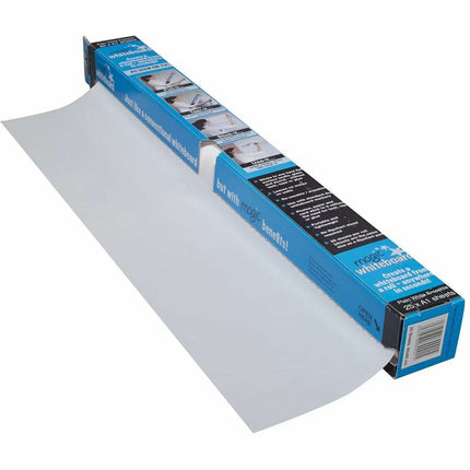 Magic Whiteboard 25 Sheet Roll WHITE (23.5” x 31.5” x 26 Ft.) Portable Dry-Erase Surface | Removable Static Cling | Home, Office or Classroom Use (MW1125)
