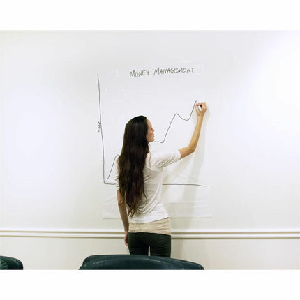 Magic Whiteboard 25 Sheet Roll WHITE (23.5” x 31.5” x 26 Ft.) Portable Dry-Erase Surface | Removable Static Cling | Home, Office or Classroom Use (MW1125)