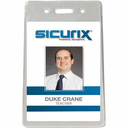 SICURIX Proximity Badge Holders Vertical 50 Pack CLEAR (47820)