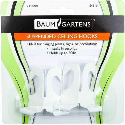 Baumgartens Suspended Ceiling Hooks 2 Pack WHITE (54510)