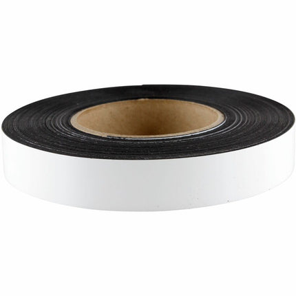 Zeüs Write on/Wipe Off Magnetic Label Tape Industrial Durable Self-Adhesive Flexible Roll Refill 50' x 1" WHITE (66151)