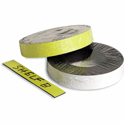 Zeüs Magnetic Label Tape Industrial Durable Self-Adhesive Flexible Roll Refill 50' YELLOW (66157)