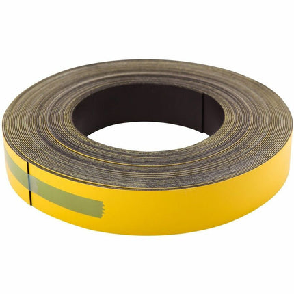 Zeüs Magnetic Label Tape Industrial Durable Self-Adhesive Flexible Roll Refill 50' YELLOW (66157)