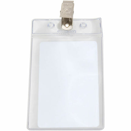 SICURIX Standard Badge Holders Vertical Clip 50 Pack CLEAR (67860)