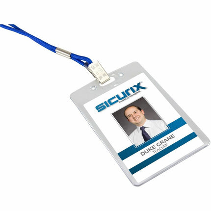SICURIX Government/Military Size Badge Holders Vertical 50 Pack CLEAR (67880)