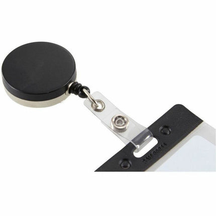 SICURIX Heavy Duty ID Badge Reel Round Belt Clip Strap BLACK (68814)
