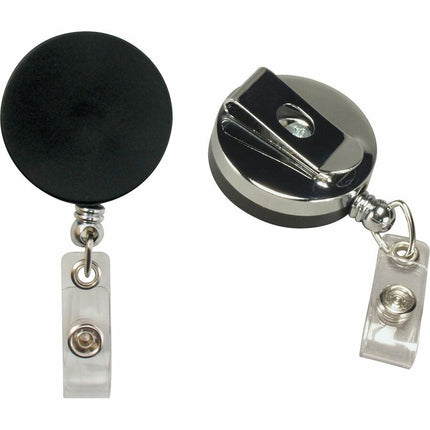 SICURIX Heavy Duty ID Badge Reel Round Belt Clip Strap BLACK (68814)