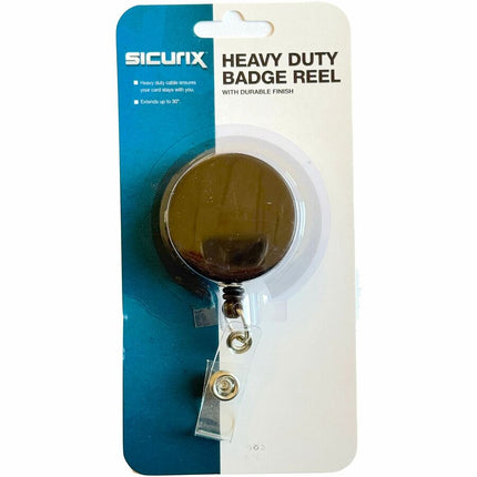SICURIX Heavy Duty ID Badge Reel Round Belt Clip Strap BLACK (68814)
