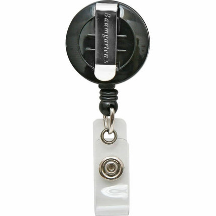 SICURIX Standard ID Badge Reel Round Belt Clip Strap BLACK (68824)