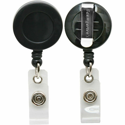 SICURIX Standard ID Badge Reel Round Belt Clip Strap BLACK (68824)
