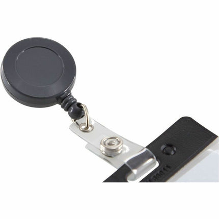 SICURIX Standard ID Badge Reel Round Swivel Spring Clip Strap GREY (68840)
