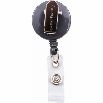 SICURIX Standard ID Badge Reel Round Swivel Spring Clip Strap GREY (68840)