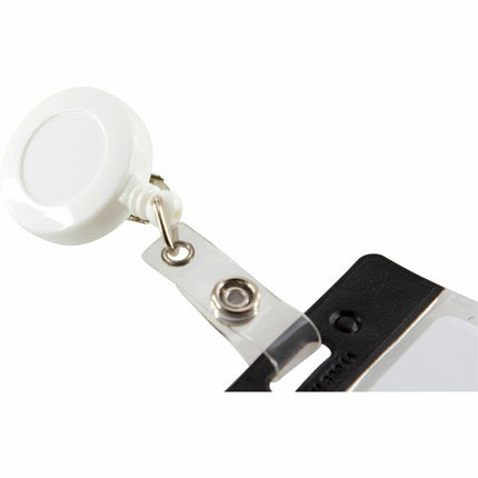 SICURIX Standard ID Badge Reel Round Swivel Spring Clip Strap WHITE (68841)
