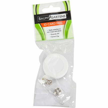 SICURIX Standard ID Badge Reel Round Swivel Spring Clip Strap WHITE (68841)