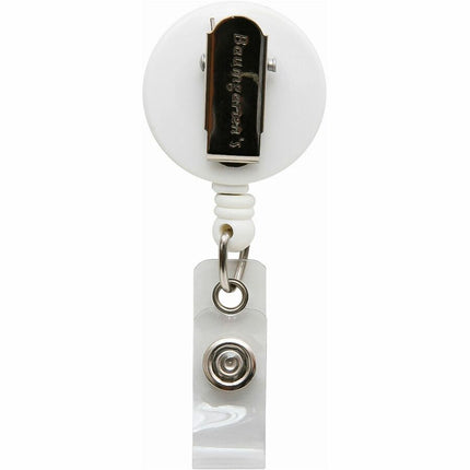SICURIX Standard ID Badge Reel Round Swivel Spring Clip Strap WHITE (68841)