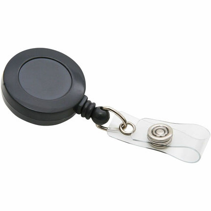 SICURIX Standard ID Badge Reel Round Swivel Spring Clip Strap BLACK (68844)
