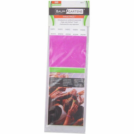 SICURIX Sequentially Numbered Security Wristbands 100 Pack PURPLE (85014)