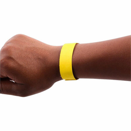 SICURIX Sequentially Numbered Security Wristbands 100 Pack YELLOW (85070)