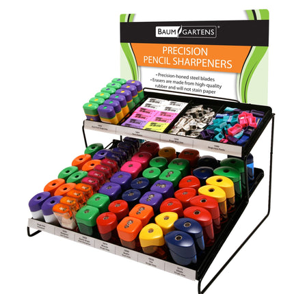 Baumgartens Retail Display Kit #2 Pencil Sharpener Assorted Colors (15509)