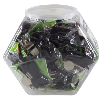 Baumgartens Whistle with Lanyard Hexagonal Tub Display of 24 CHROME (20119)