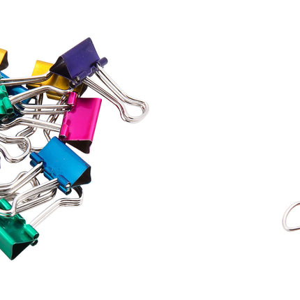 Baumgartens Metallic Designer Binder Clips Mini 12 Pack ASSORTED Colors (29710)