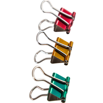Baumgartens Metallic Designer Binder Clips Small 8 Pack ASSORTED Colors (29720)