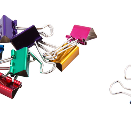 Baumgartens Metallic Designer Binder Clips Small 8 Pack ASSORTED Colors (29720)