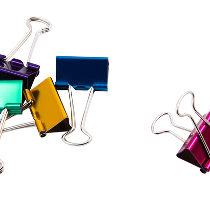 Baumgartens Metallic Designer Binder Clips Medium 5 Pack ASSORTED Colors (29730)