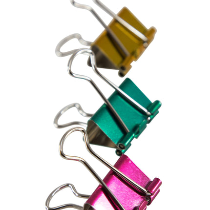 Baumgartens Metallic Designer Binder Clips Large 4 Pack ASSORTED Colors (29740)
