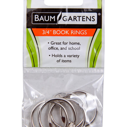 Baumgartens Book Rings 3/4" 5 Pack CHROME (31415)